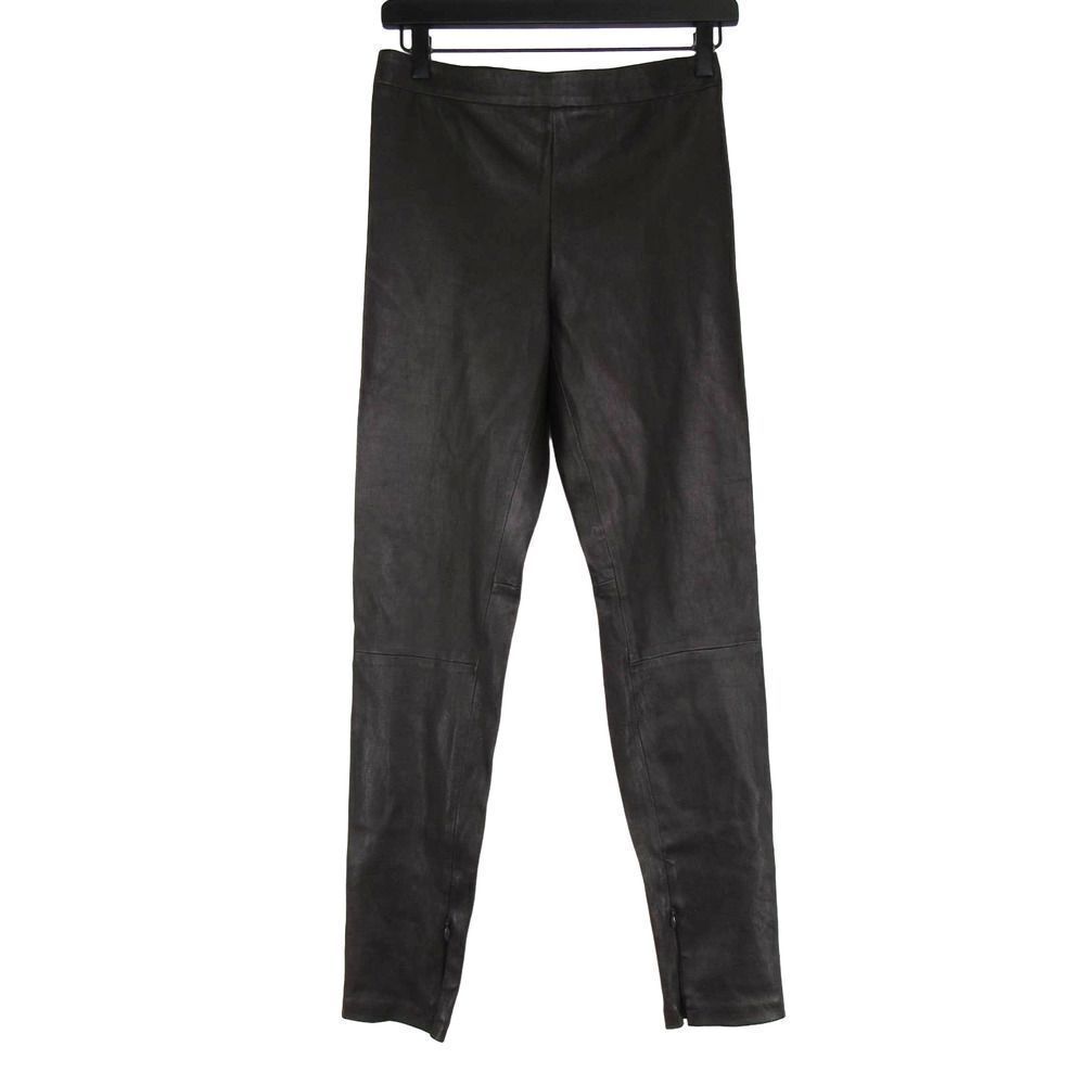NWT Vince Women's 100% Leather Slim-Fit Ankle Pants in Brown SZ M